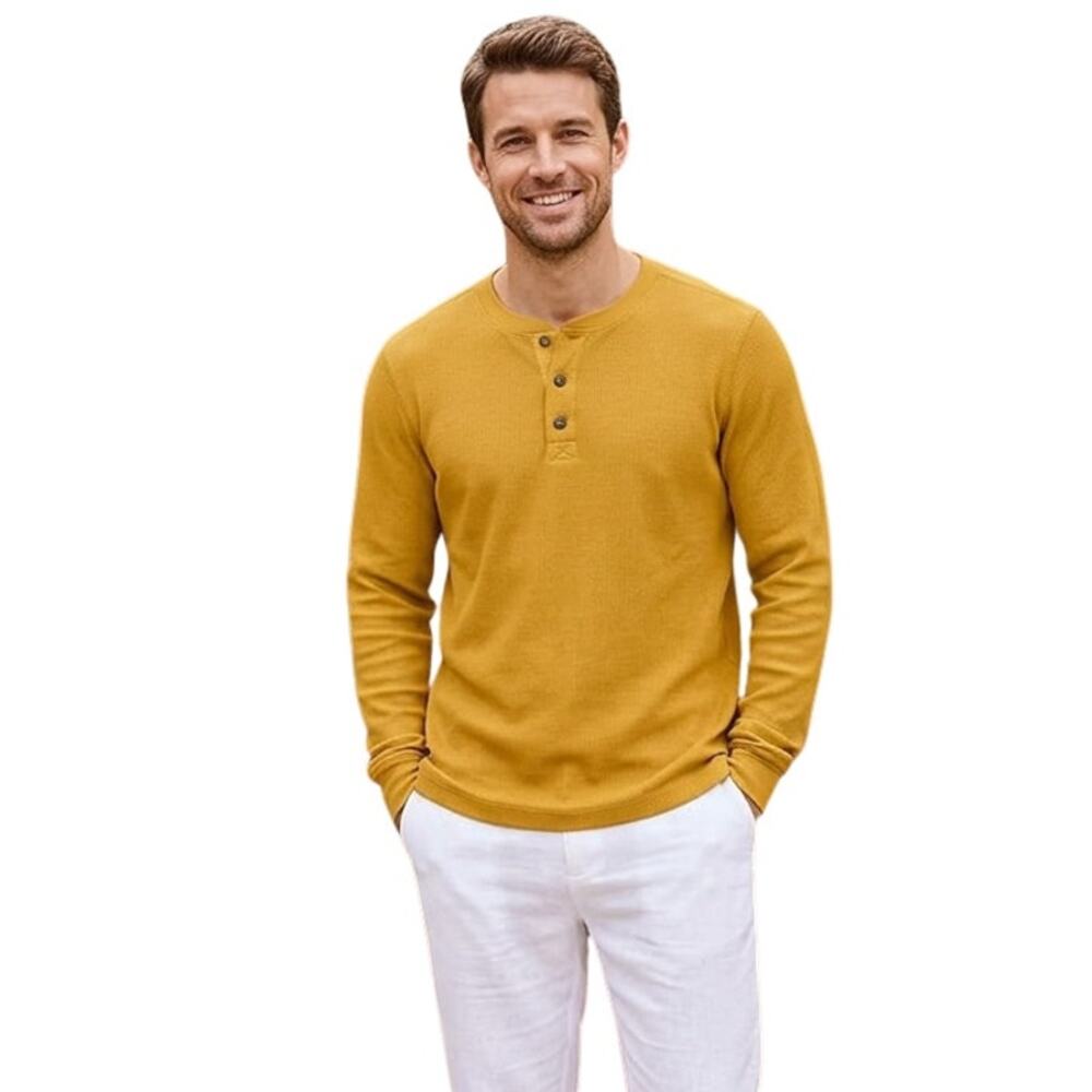 Lot 2 Jockey Long Sleeve Waffle Henley, S